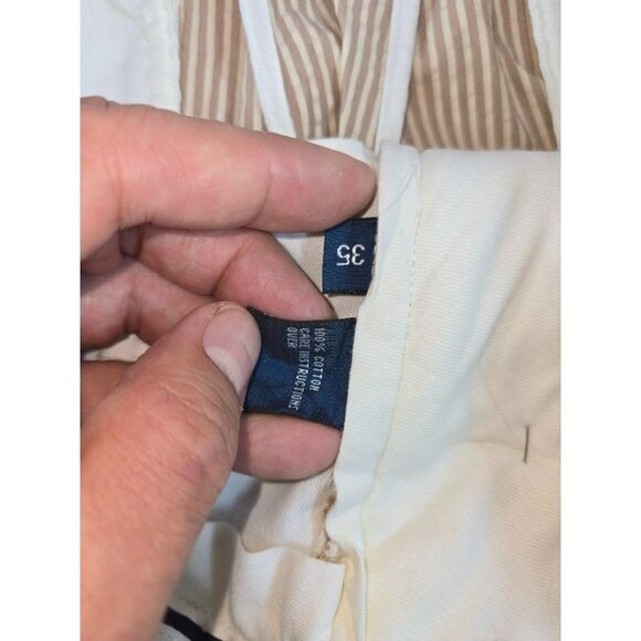 Polo Ralph Lauren Beige Striped Cotton Mens Shorts Size 35 - Picture 3 of 6